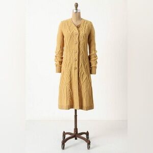 Anthropologie Cable Knit Long Cardigan Sweater S